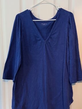 Lane Bryant Deep Blue V-Neck Tunic Top Sz 14/16